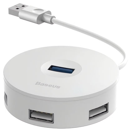 Baseus USB Hub Redondo, 3 x USB-A - 1 x USB-A 3.0, 0.1m, Branco CAHUB-F02 