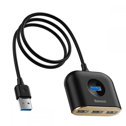 Hub USB Baseus Square, 1 x USB-A 3.0 - 3 x USB-A, Preto CAHUB-AY01