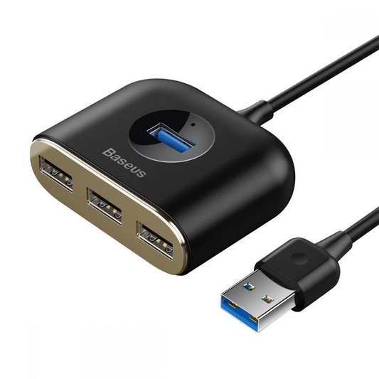 Hub USB Baseus Square, 1 x USB-A 3.0 - 3 x USB-A, Preto CAHUB-AY01