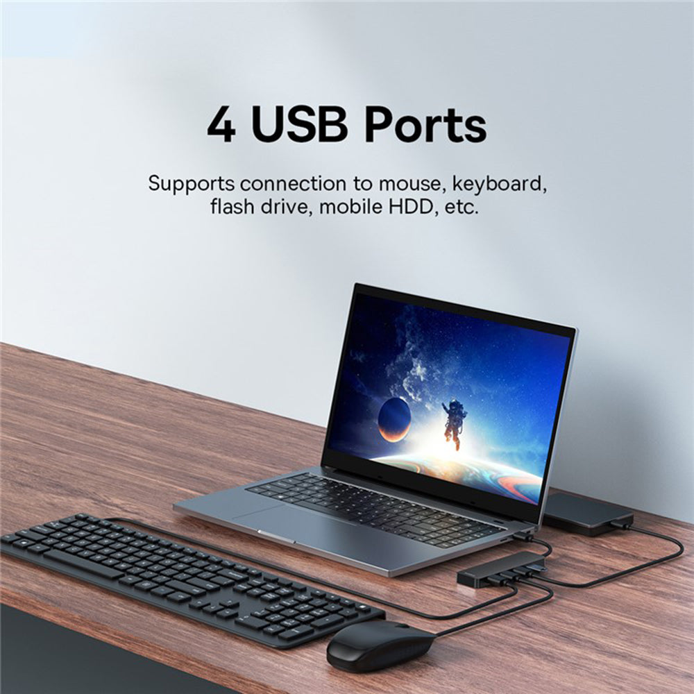 Baseus UltraJoy USB Hub, 4 x USB-A 3.0, 1m, Preto B0005280B111-03 