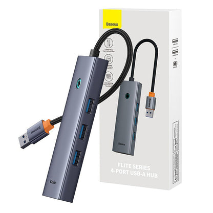 Hub USB Baseus UltraJoy, 3 x USB-A 3.0 - 1 x RJ45, Cinzento B0005280A813-01