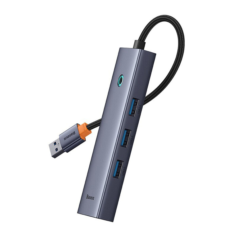 Hub USB Baseus UltraJoy, 3 x USB-A 3.0 - 1 x RJ45, Cinzento B0005280A813-01