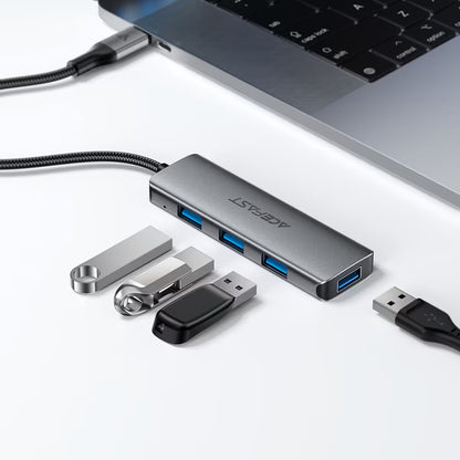 Hub USB-C Acefast J15, 4 em 1, Cinzento