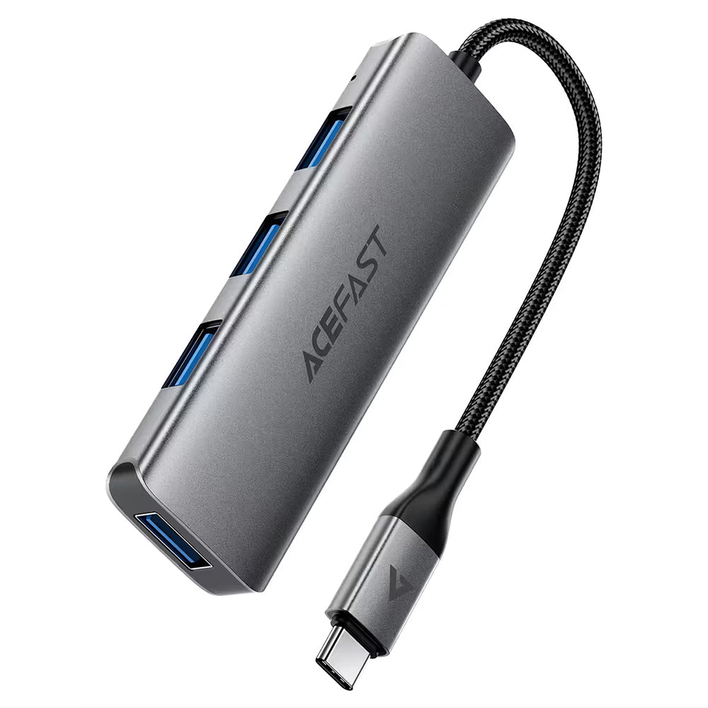 Hub USB-C Acefast J15, 4 em 1, Cinzento