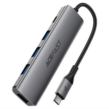 Hub USB-C Acefast J16, 5 em 1, Cinzento
