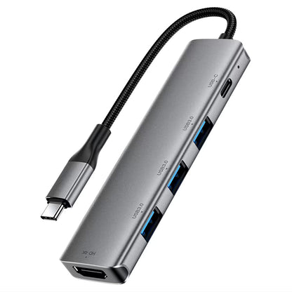 Hub USB-C Acefast J16, 5 em 1, Cinzento