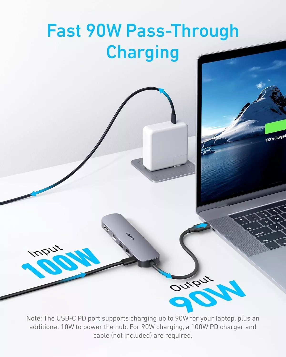 Hub USB-C Anker, 2 x USB-A - 1 x USB-A 3.0 - 1 x USB-C - 1 x HDMI, Cinzento A8357HA0