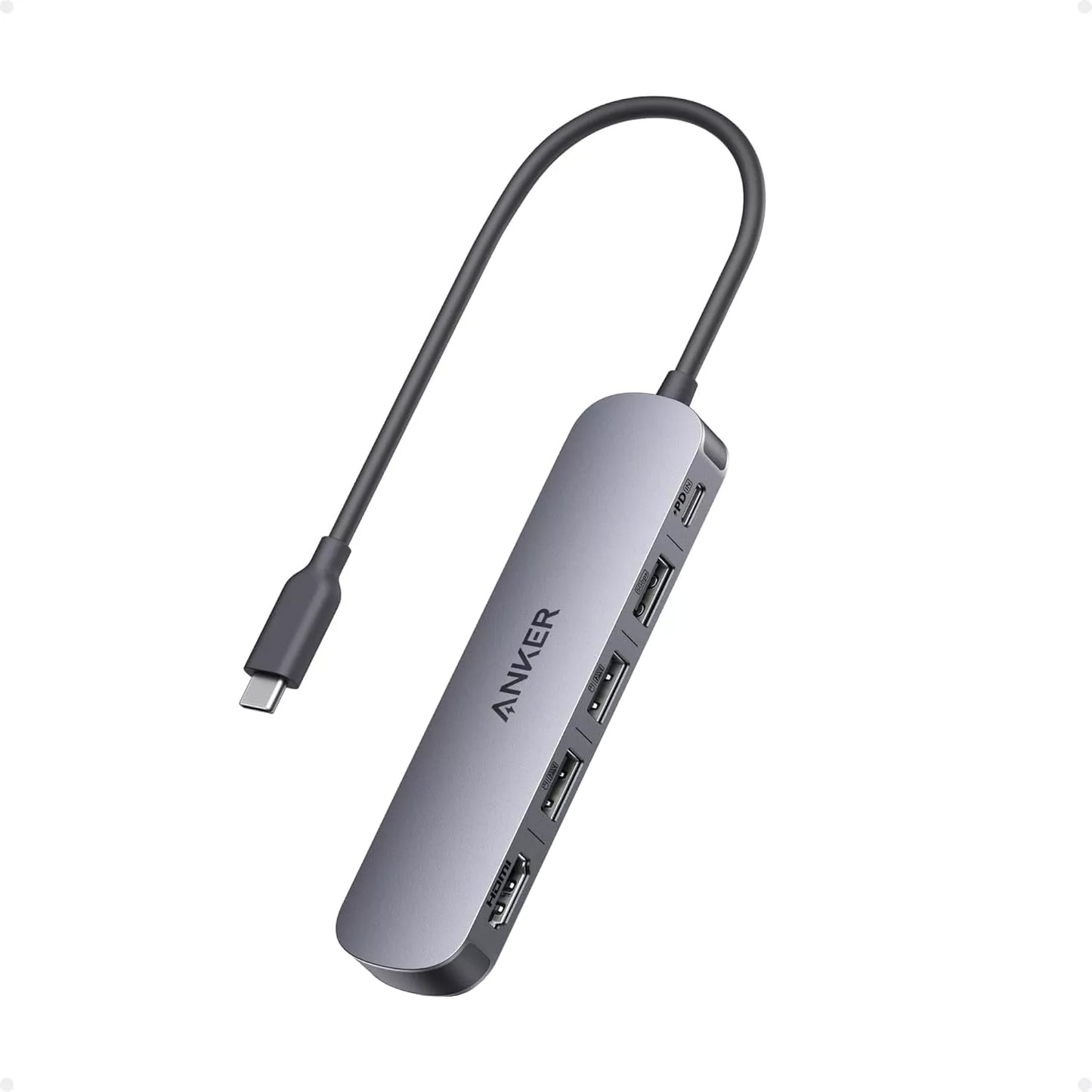 Hub USB-C Anker, 2 x USB-A - 1 x USB-A 3.0 - 1 x USB-C - 1 x HDMI, Cinzento A8357HA0