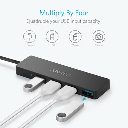 Anker USB-C Hub, 4 x USB-A 3.0, preto A8309G11 