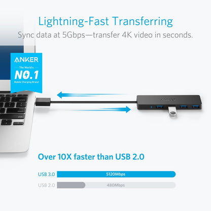 Anker USB-C Hub, 4 x USB-A 3.0, preto A8309G11 