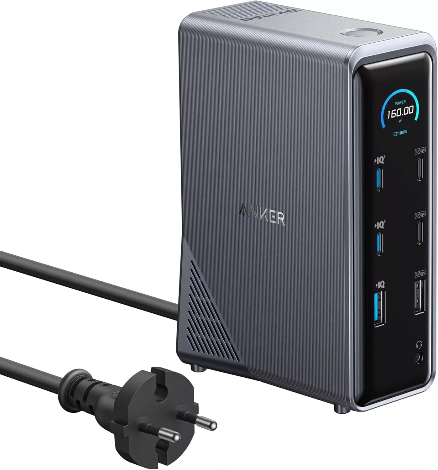 Hub USB-C Anker Prime 737, 2 x USB-A 3.0 - 3 x USB-A - 5 x USB-C - 2 x HDMI - 1 x Jack 3.5mm - 1 x RJ45, Preto A83B63A1