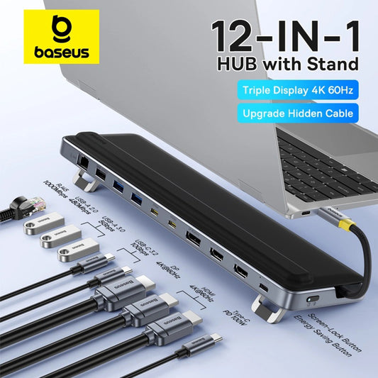 Hub USB-C Baseus EliteJoy EH3, 12in1, Cinzento B00051300111-00