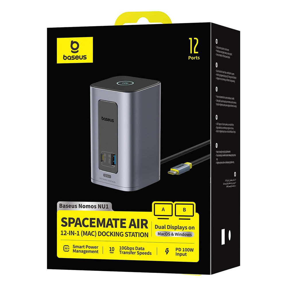 Hub Multifuncional Baseus Nomos NU1 Air Spacemate, 12in1, Cinzento B0114400