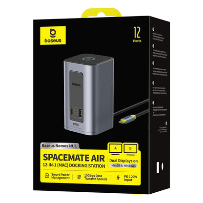 Hub Multifuncional Baseus Nomos NU1 Air Spacemate, 12in1, Cinzento B0114400