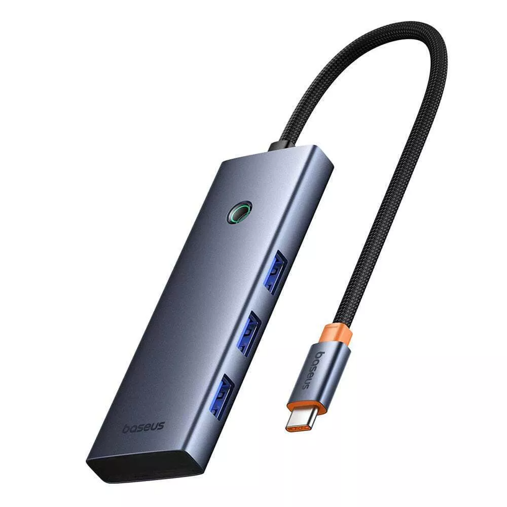Hub USB-C Baseus UltraJoy, 3 x USB-A 3.0 - 1 x USB-C - 1 x HDMI - 1 x SD - 1 x microSD, Cinzento B00052803811-03
