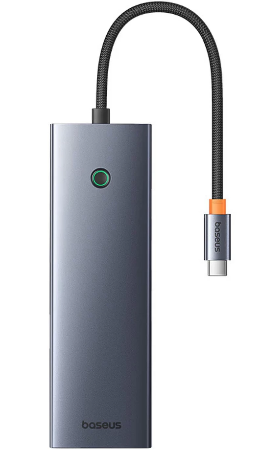 Baseus UltraJoy USB-C Hub, 3 x USB-A 3.0 - 1 x USB-C - 1 x HDMI - 1 x VGA - 1 x 3.5mm Jack - 1 x RJ45 - 1 x SD - 1 x microSD, Gray B0005280C811-00