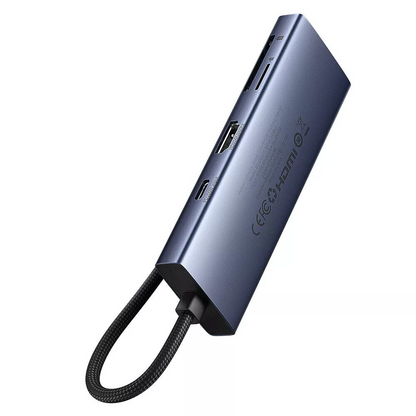 Hub USB-C Baseus UltraJoy, 3 x USB-A 3.0 - 1 x USB-C - 1 x HDMI - 1 x SD - 1 x microSD, Cinzento B00052803811-03