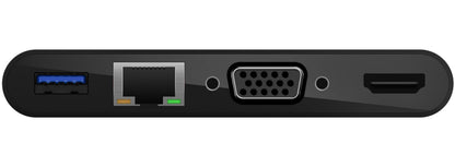Hub USB-C Belkin Connect, 1 x USB-A 3.0 - 1 x USB-C - 1 x HDMI - 1 x VGA - 1 x RJ45, Preto AVC004btBK