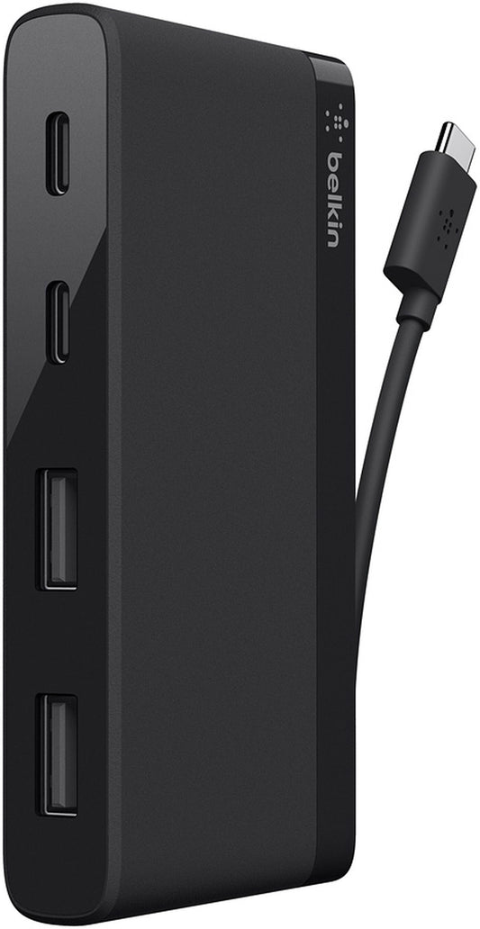Hub USB-C Belkin Mini, 2 x USB-A 3.1 - 2 x USB-C, Preto F4U090btBLK
