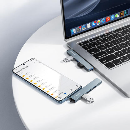 Hub USB-C Borofone FH1A, 4 em 1, Cinzento