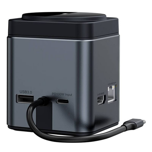 Hub USB-C com Carregamento Sem Fios QI BlitzWolf BW-TH17, 9 em 1, Preto