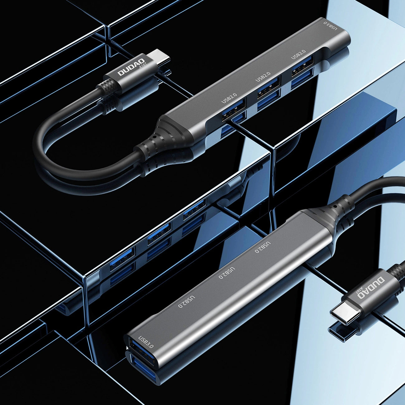 Concentrador USB-C Dudao A16T, 3 x USB-A - 1 x USB-A 3.0, preto 