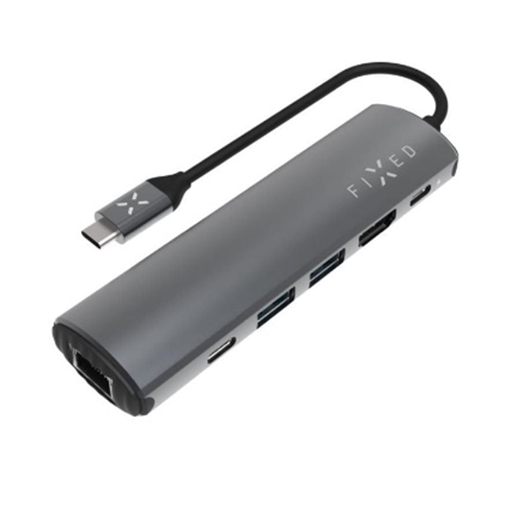 Hub USB-C Fixed Pro, 6 em 1, Cinzento
