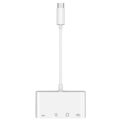 Concentrador USB-C OEM NK108LTC, 1 x USB-A - 1 x USB-C - 1 x SD - 1 x microSD, Branco 