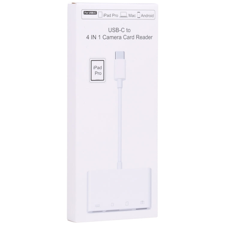 Concentrador USB-C OEM NK108LTC, 1 x USB-A - 1 x USB-C - 1 x SD - 1 x microSD, Branco 