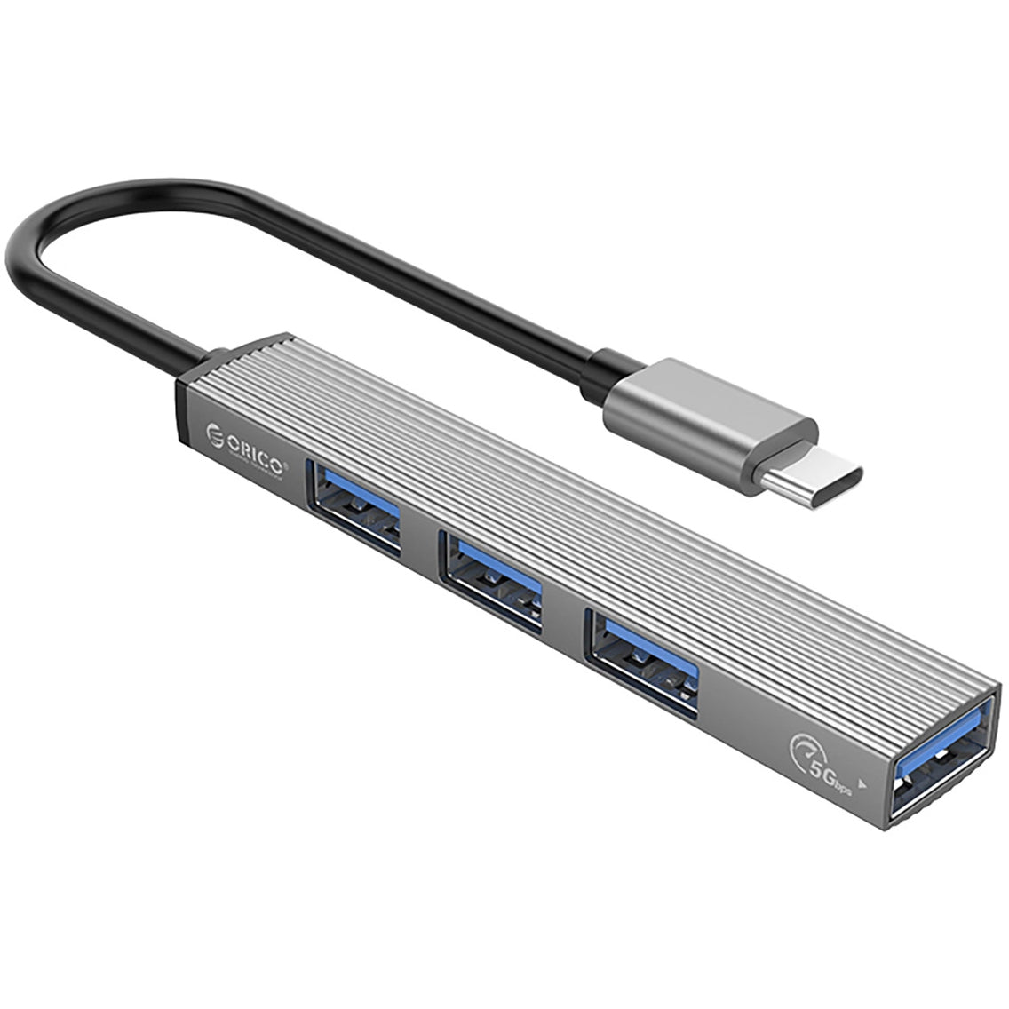 Hub USB-C Orico AH-A13, 1 x USB-A 3.0 - 3 x USB-A, Cinzento