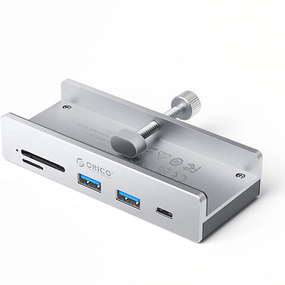 Hub USB-C Orico MH5PC Clamp, 2 x USB-A 3.2 - 1 x USB-C - 1 x SD - 1 x microSD, Prateado