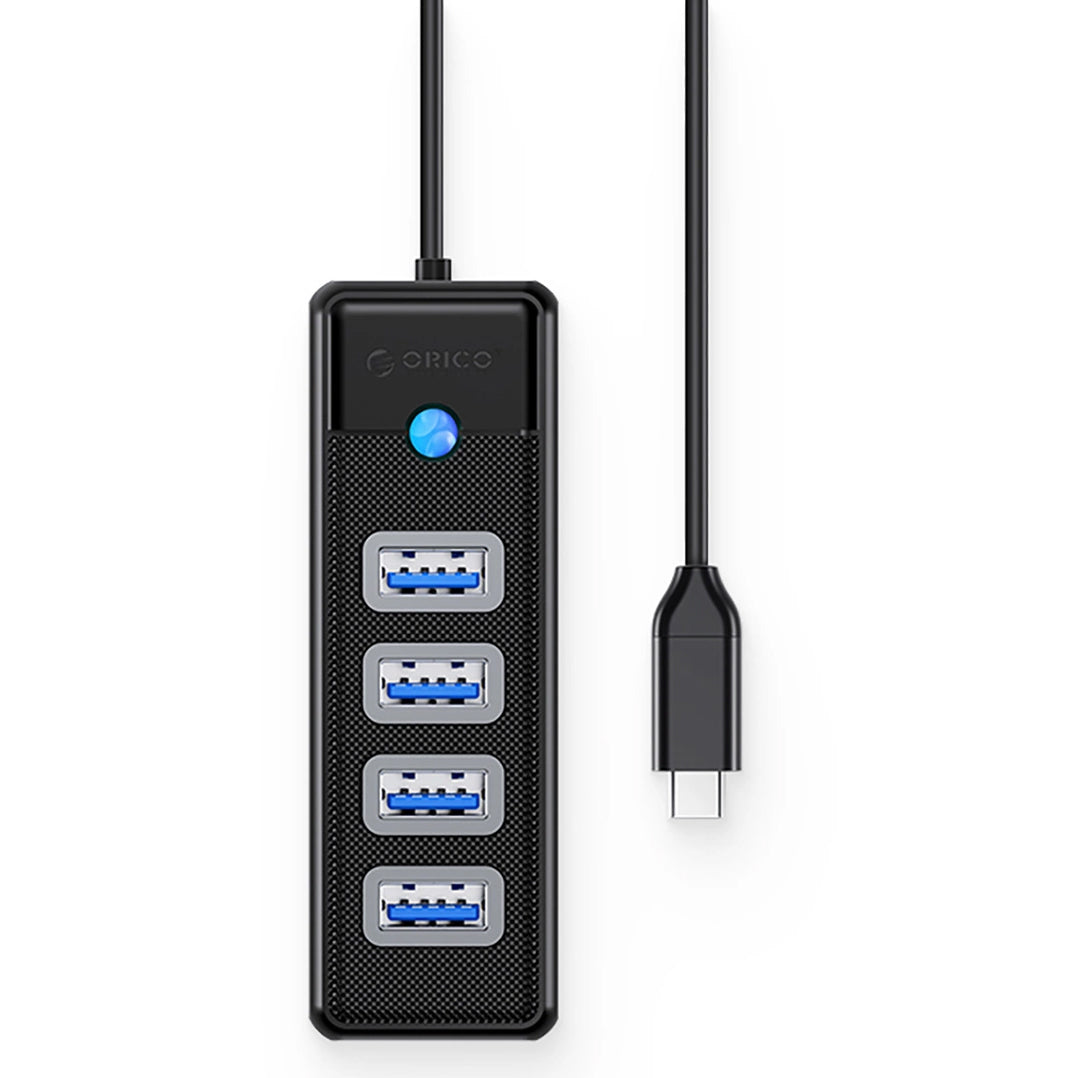 Hub USB-C Orico PW4U-C3, 4 x USB-A 3.0, Preto