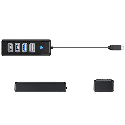 Hub USB-C Orico PW4U-C3, 4 x USB-A 3.0, Preto