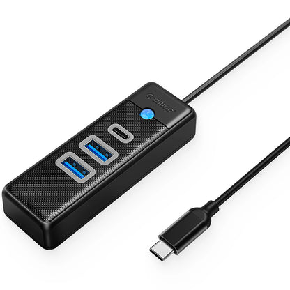 Hub USB-C Orico PWC2U-C3, 2 x USB-A 3.0 - 1 x USB-C, Preto