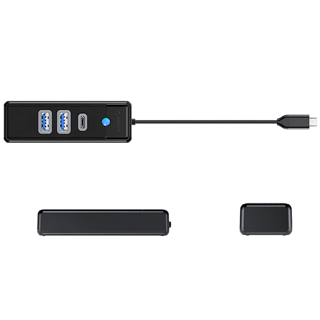 Hub USB-C Orico PWC2U-C3, 2 x USB-A 3.0 - 1 x USB-C, Preto