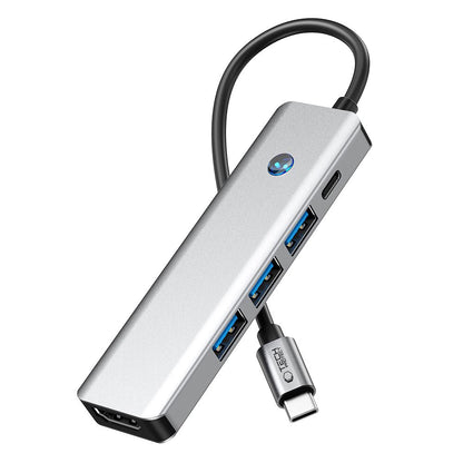 Hub USB-C Tech-Protect HB01, 1 x USB-A 3.0 - 2 x USB-A - 1 x USB-C - 1 x HDMI, Cinzento