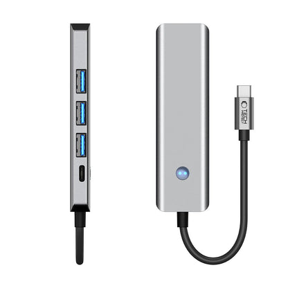 Hub USB-C Tech-Protect HB01, 1 x USB-A 3.0 - 2 x USB-A - 1 x USB-C - 1 x HDMI, Cinzento
