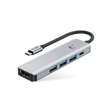 Hub USB-C Tech-Protect HB01, 1 x USB-A 3.0 - 2 x USB-A - 1 x USB-C - 1 x HDMI, Cinzento
