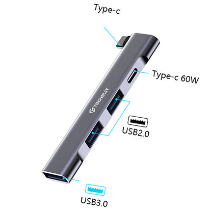 Hub USB-C Techsuit H12 ZenithDock, 4in1, Cinzento