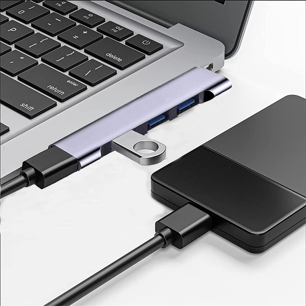 Hub USB-C Techsuit H13 ZenithDock, 4 em 1, Cinzento