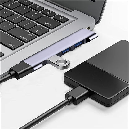Hub USB-C Techsuit H13 ZenithDock, 4 em 1, Cinzento