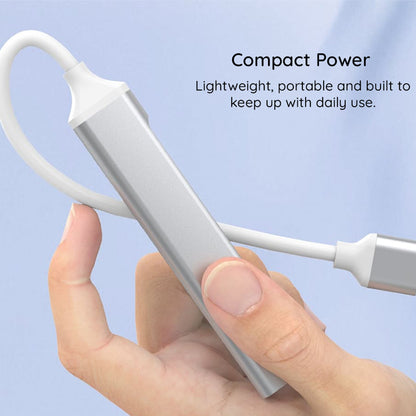 Hub USB-C Techsuit H18 PolarisBridge, 4 em 1, Cinza Branco