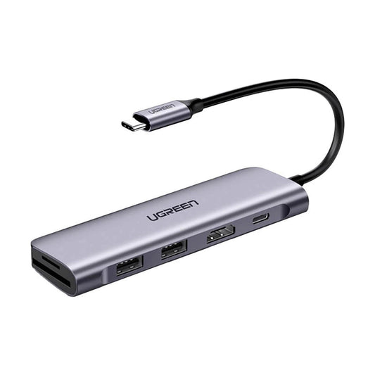 Hub USB-C UGREEN CM195 (15214), 2 x USB-A 3.0 - 1 x USB-C - 1 x HDMI - 1 x SD - 1 x microSD, Cinzento