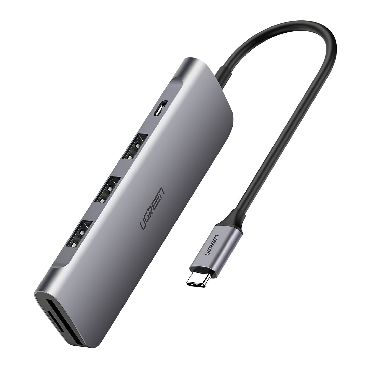 Hub USB-C UGREEN CM195, 2 x USB-A - 1 x USB-C - 1 x HDMI - 1 x SD - 1 x microSD, Cinzento