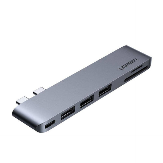 Hub USB-C UGREEN CM251 para Apple MacBook Pro / Air, 3 x USB-A 3.0 - 1 x USB-C - 1 x SD - 1 x microSD, Cinzento