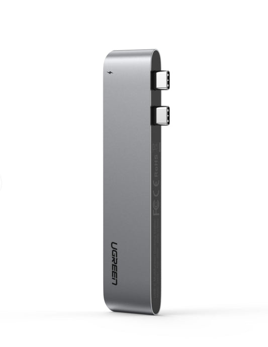 Hub USB-C UGREEN CM251 para Apple MacBook Pro / Air, 3 x USB-A 3.0 - 1 x USB-C - 1 x SD - 1 x microSD, Cinzento