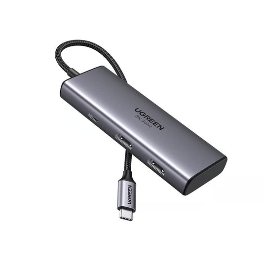 Hub USB-C UGREEN CM498 (15852), 2 x USB-A 3.0 - 2 x USB-C - 2 x HDMI, Cinzento