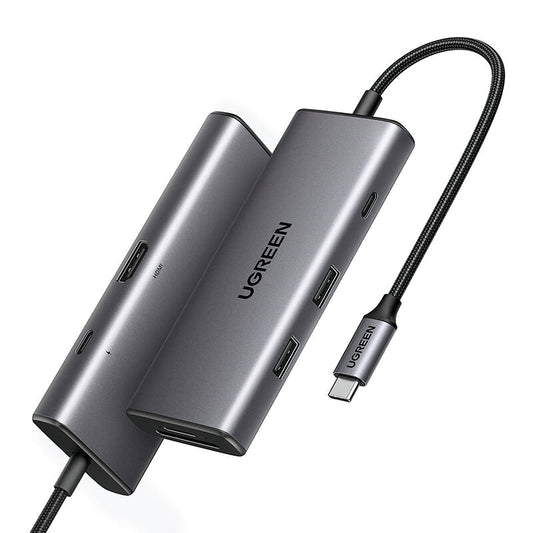 Hub USB-C UGREEN CM498 (15531), 2 x USB-A 3.2 - 2 x USB-C - 1 x HDMI - 1 x SD - 1 x microSD, Cinzento