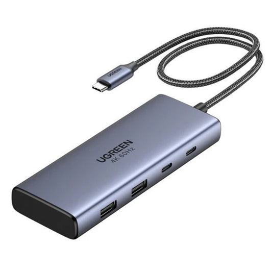 Hub USB-C UGREEN CM498 (45379), 2 x USB-A 3.2 - 3 x USB-C - 2 x HDMI, Cinzento