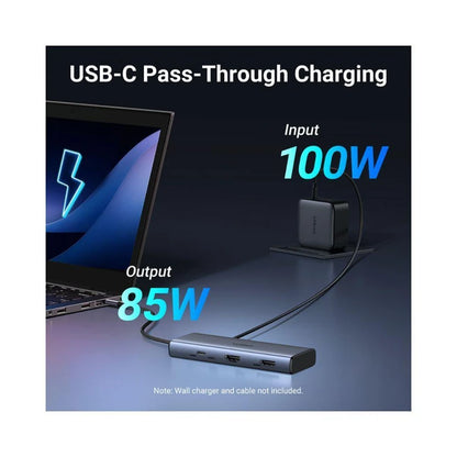 Hub USB-C UGREEN CM498 (45379), 2 x USB-A 3.2 - 3 x USB-C - 2 x HDMI, Cinzento